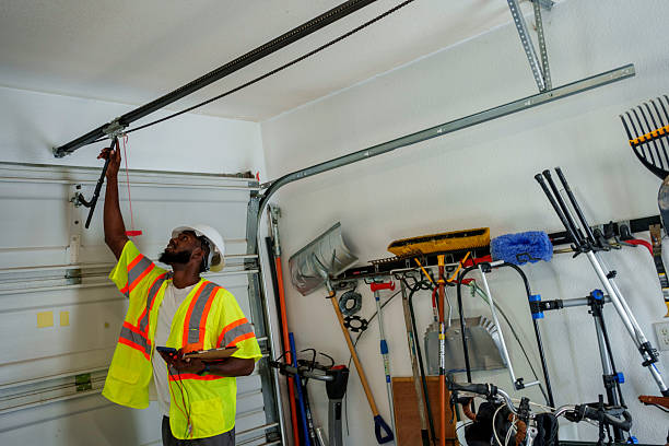 Professional Garage Door Panel Replacement technician working in Cana, VA